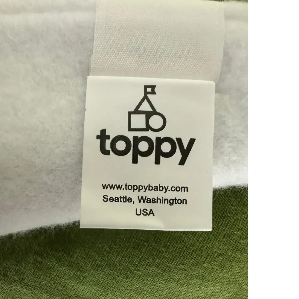 Toppy Organic Cotton (6) Bandana Bibs for Baby Girls and Boys Olive Green